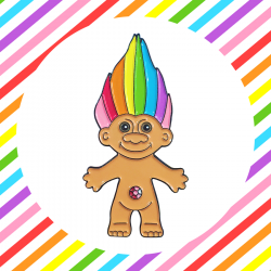 Rainbow Troll Pin – Candy Doll Club