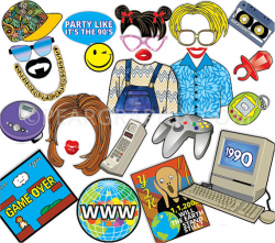 90s Photo Booth Props / 90s Party Props Nineties Era / 90s