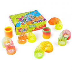 Amazon.com: Classic Novelty Colorful Rainbow Neon Plastic Spring Toy ...