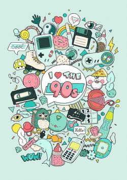 I love the 90s 90s Art 90s Illustration, gameboy, furby, tamagotchi ...
