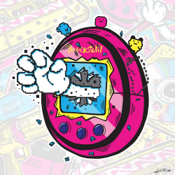 Tamagotchi Sticker by Samuel B. Thorne #art #illustration #sticker ...