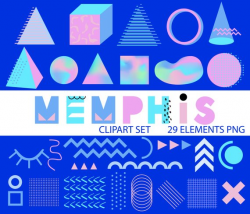 Memphis Style Overlay, Trendy Design Elements Set, 1980s pop art 80s ...