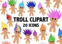 TROLL CLIPART 90s clipart troll doll icons trolls 90s