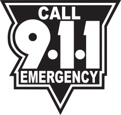 Call 911 Decal - Standard Black - Fire Safety Decals