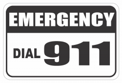 Emergency Dial 911 Sign 18 x 12 No Rust Heavy Gauge Aluminum Signs ...