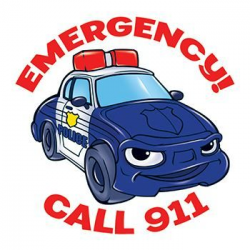 Emergency Call 911 Police Car Temporary Tattoo