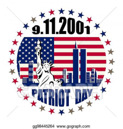 Clip Art Vector - Patriot day, we will never forget. Stock ...