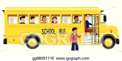 Vector Art - School bus and children.eps. Clipart Drawing gg98591116 ...