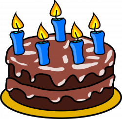 Clipart - Chocolate birthday cake