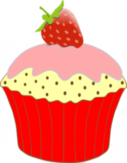 Strawberry Cupcake Clip Art at Clker.com - vector clip art online ...
