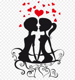 Love couple Clip art - Love Couple Silhouettes on a Bench with ...