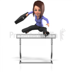 Business Woman Briefcase Hurdle - Presentation Clipart - Great ...