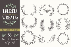 Whimsical Laurels & Wreaths Clip Art ~ Objects ~ Creative Market