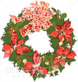 Poinsettia Wreath Clipart | Wedding Wreath Clipart