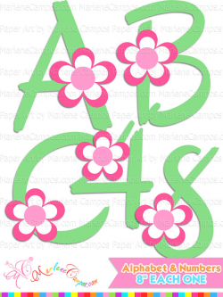Flowers Alphabet Clip art Letters and numbers clipart abc