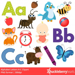 Alphabet Clipart, ABC Clipart, School Clipart, Alphabet Letters, Printable,  Commercial Use