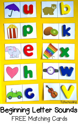 Beginning Letter Sounds: Free Matching Cards | Sound free, Abc games ...