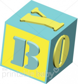 BOY 3d blue and yellow baby block | Baby Blocks Clipart