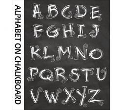 Curly Chalkboard Alphabet Clip Art Graphic ABC Letters Clipart