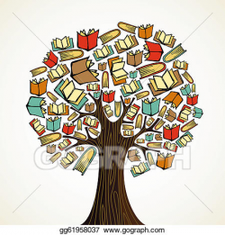 Vector Stock - Education concept tree with books. Stock Clip Art ...