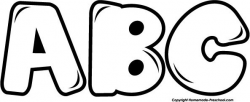 Abc Clipart Black And White - Letters