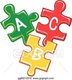 Clip Art Vector - Abc puzzle pieces. Stock EPS gg85012318 - GoGraph