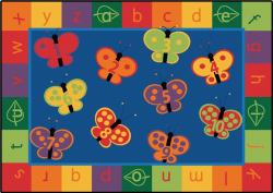 123 ABC Butterfly Fun Classroom Rug | CFK35XX | Carpets for Kids