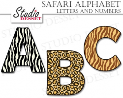 Alphabet Cliparts, Safari Letters and Numbers, ABC Clipart Animals ...