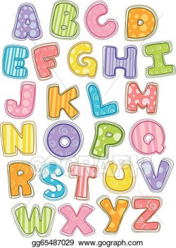 Vector Illustration - Cute alphabet capital letters. EPS Clipart ...