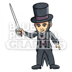 Abraham Lincoln with a Sword Vector Cartoon Clipart Illustration