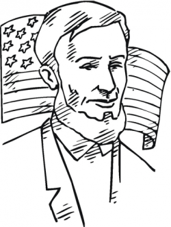Lincoln In Front Of American Flag coloring page | Free Printable ...