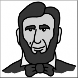 Clip Art: Cartoon Faces: Abraham Lincoln Grayscale I abcteach.com ...