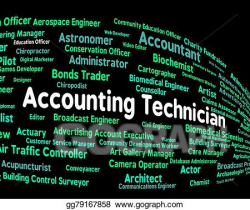 Drawing - Accounting technician indicates balancing the books and ...