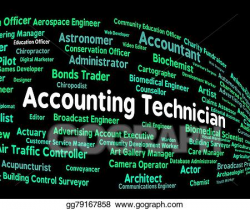 Drawing - Accounting technician indicates balancing the books and ...