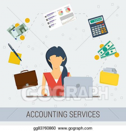 Clip Art Vector - Accounting services flat illustration ...