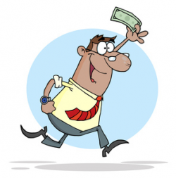 Accountant Clipart Image - Accountant Waving a Dollar Bill