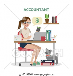Vector Illustration - Isolated female accountant. Stock Clip ...