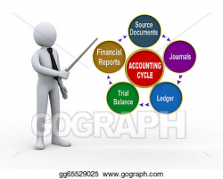 Stock Illustrations - 3d man presenting accounting process. Stock ...
