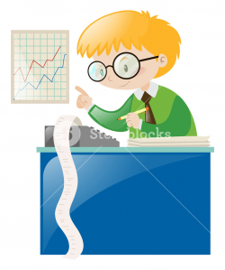 Male accountant working with numbers illustration Royalty-Free Stock ...