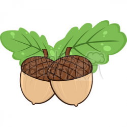 Royalty Free RF Clipart Illustration Two Acorn With Oak Leaves Cartoon  Illustrations clipart. Royalty-free clipart # 395748