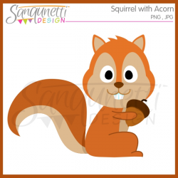 Squirrel with Acorn Clipart
