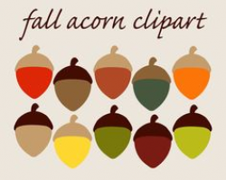 Clip Art: Acorns Color - <p>Acorn clip art in color. Four acorns in ...