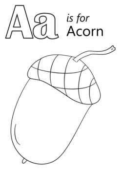 Letter A is for Acorn coloring page | Free Printable Coloring Pages