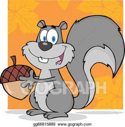 Vector Stock - gray squirrel holding a acorn. Stock Clip Art ...
