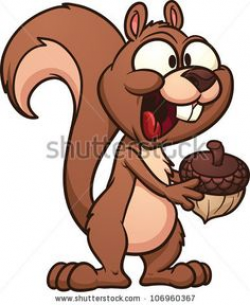 Vector - Cartoon funny squirrel juggling aco - stock illustration ...