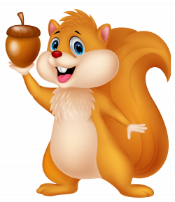 Cute Squirrel with Acorn PNG Cartoon Clipart | Gallery Yopriceville ...