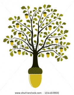Acorn clipart acorn tree - Pencil and in color acorn clipart acorn tree