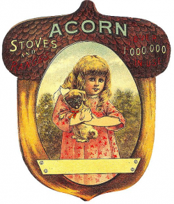 Free Vintage Fall Clip Art - Girl with Puppy and Acorn - The ...