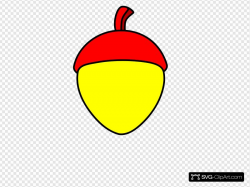 Yellow Acorn With Red Cap Clip art, Icon and SVG - SVG Clipart