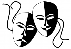Tragedy And Comedy Theater Masks Clipart - Design Droide
